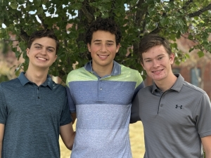 National merit finalists derek harris, lucas webster and matthew mcmahon